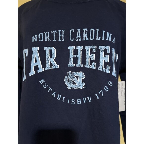 North Carolina Tar Heels Womens Navy Long Sleeve Tunic Top With Ruched Sides - Picture 2 of 10